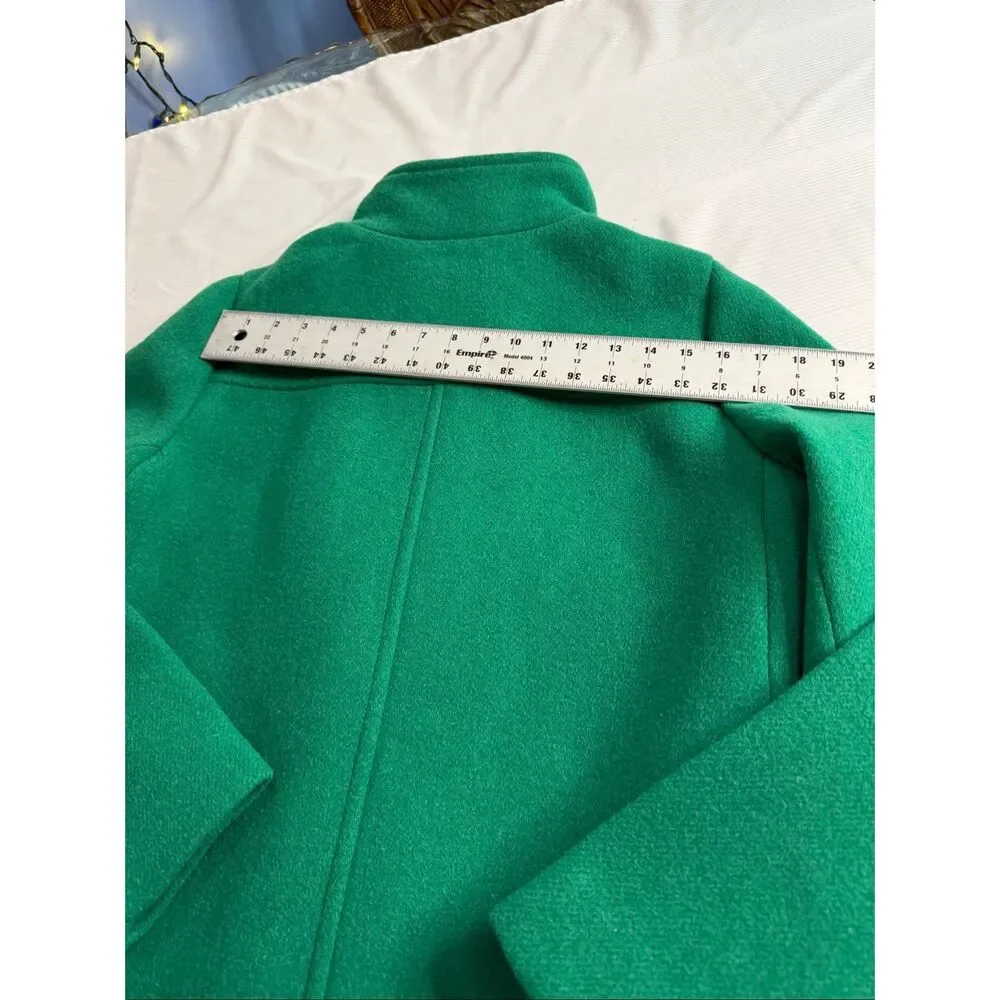 J Crew Factory City Coat with Button Neck Alpine Meadow Green Size 10 - Picture 12 of 12